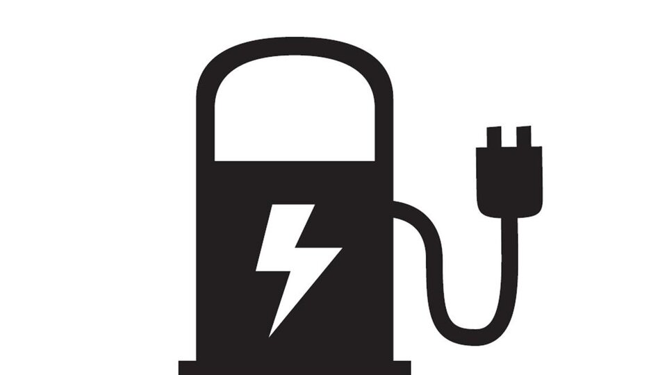 An electric charging point with a lightning symbol. It indicates a connection to a power source.